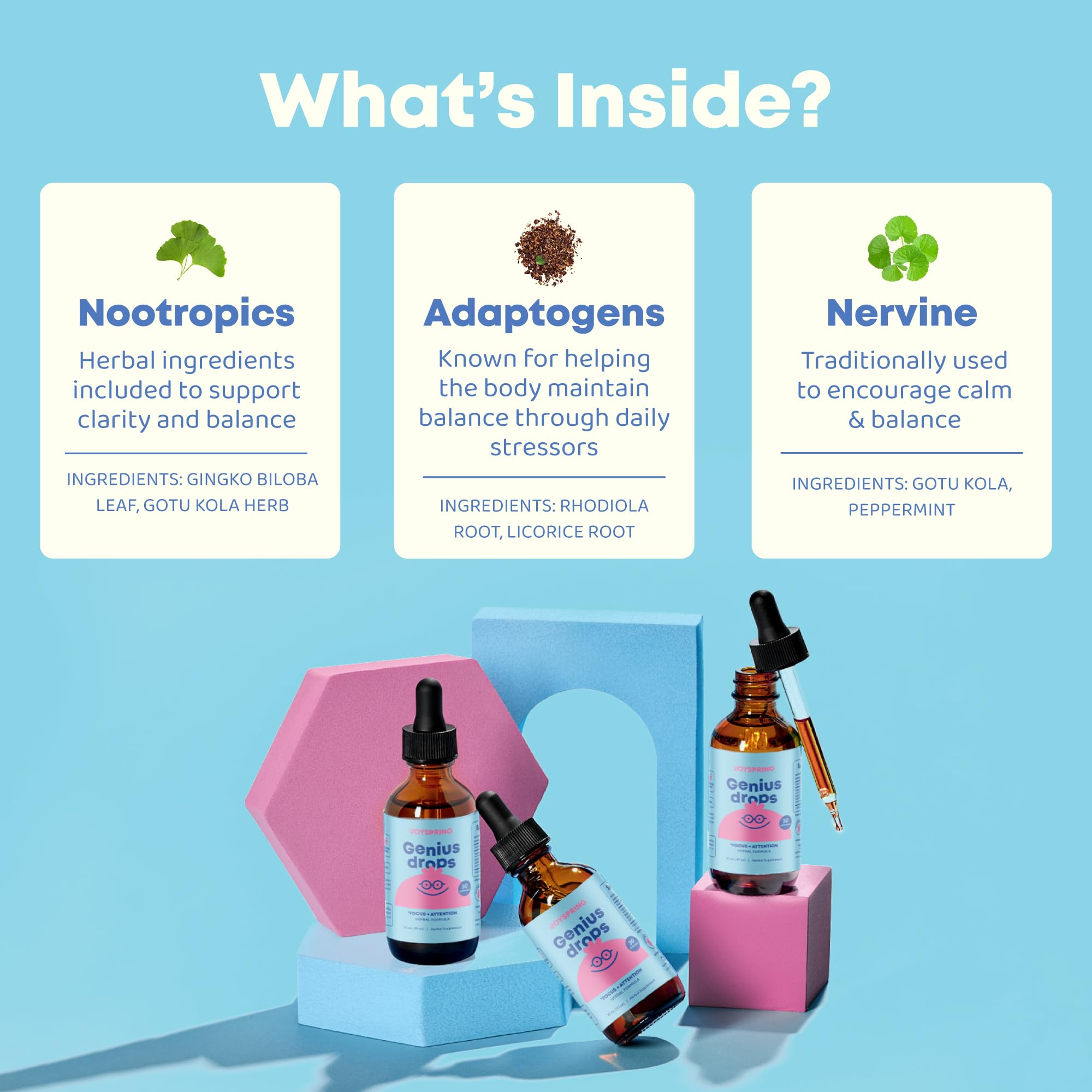 Child studying with JoySpring Genius Drops