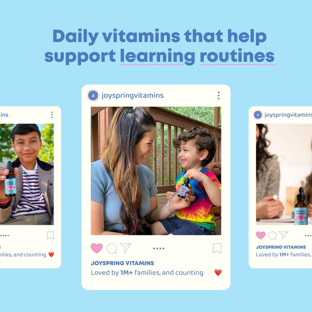 Focus support for kids with JoySpring B Complex liquid drops