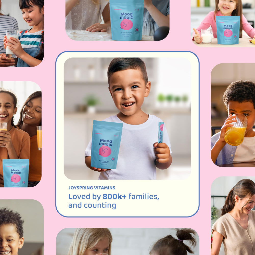 Vitamin D3 and calming herbs icons for kids mood support