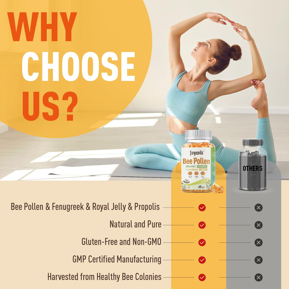 60-count Joywiit Bee Pollen gummies packaging shown