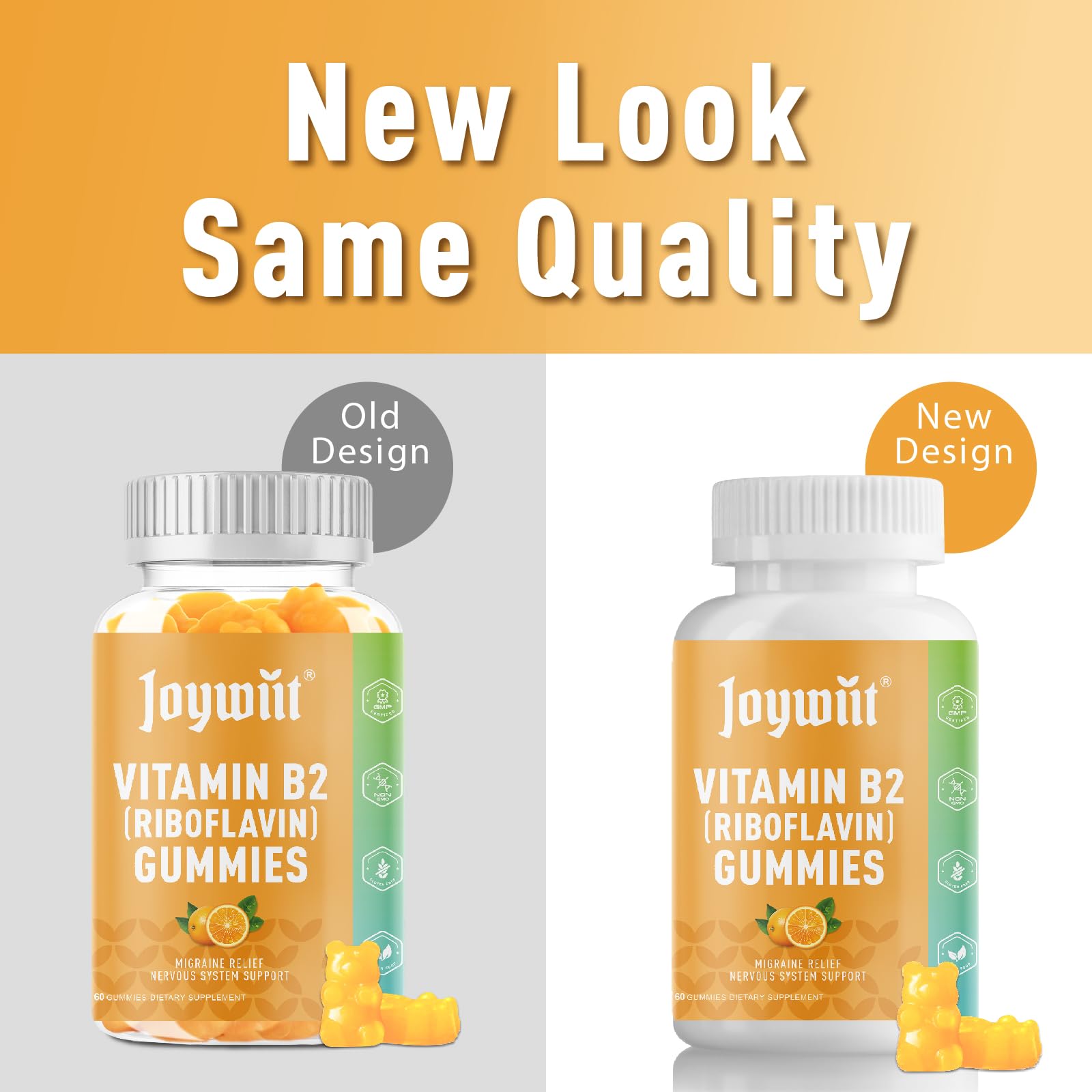Joywiit Vitamin B2 Gummies 400mg back panel
