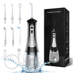 Front view of JOYYE cordless water flosser with 300ml reservoir