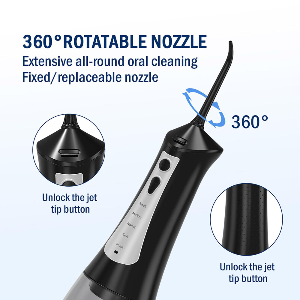 IPX7 waterproof JOYYE water flosser in use with nozzle
