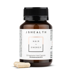 JSHealth Hair + Energy Formula bottle with label