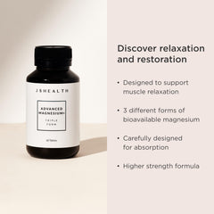 Close-up of JSHealth magnesium glycinate and citrate capsules