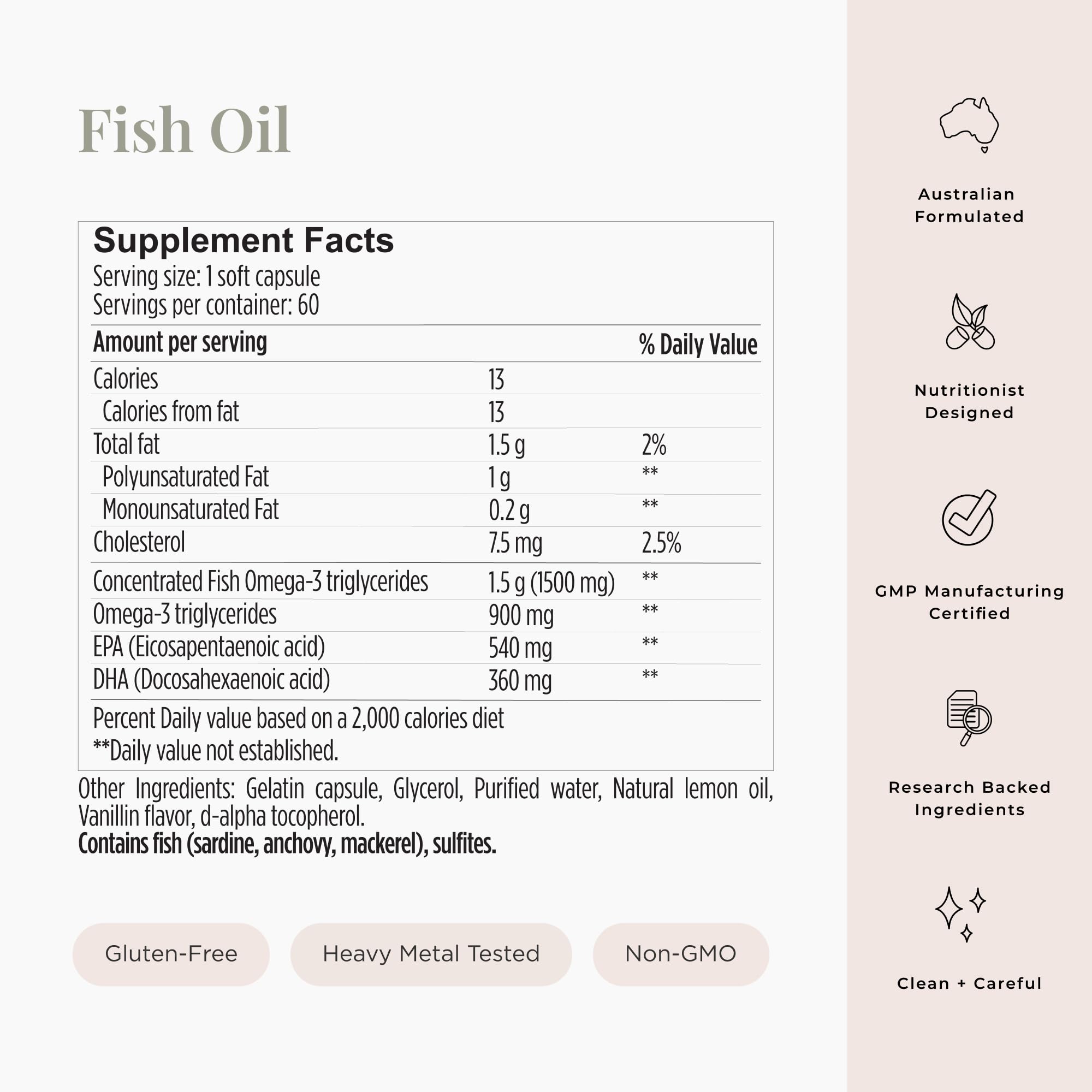 Vanilla-flavored Omega-3 fish oil softgels close-up