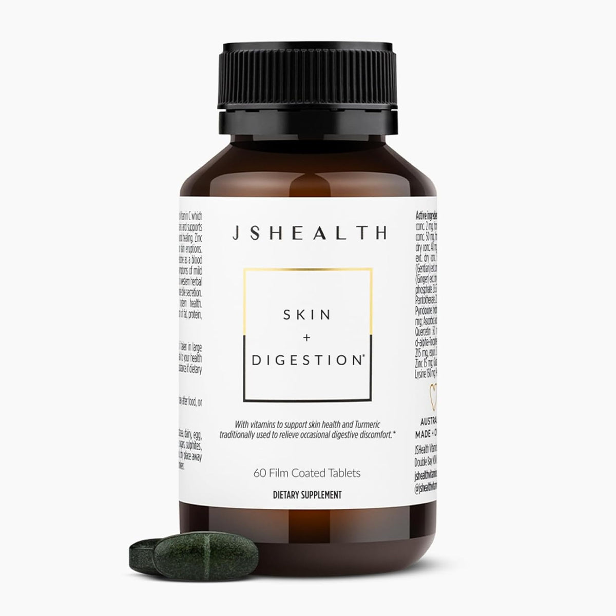 JSHealth Skin & Digestion Formula bottle label