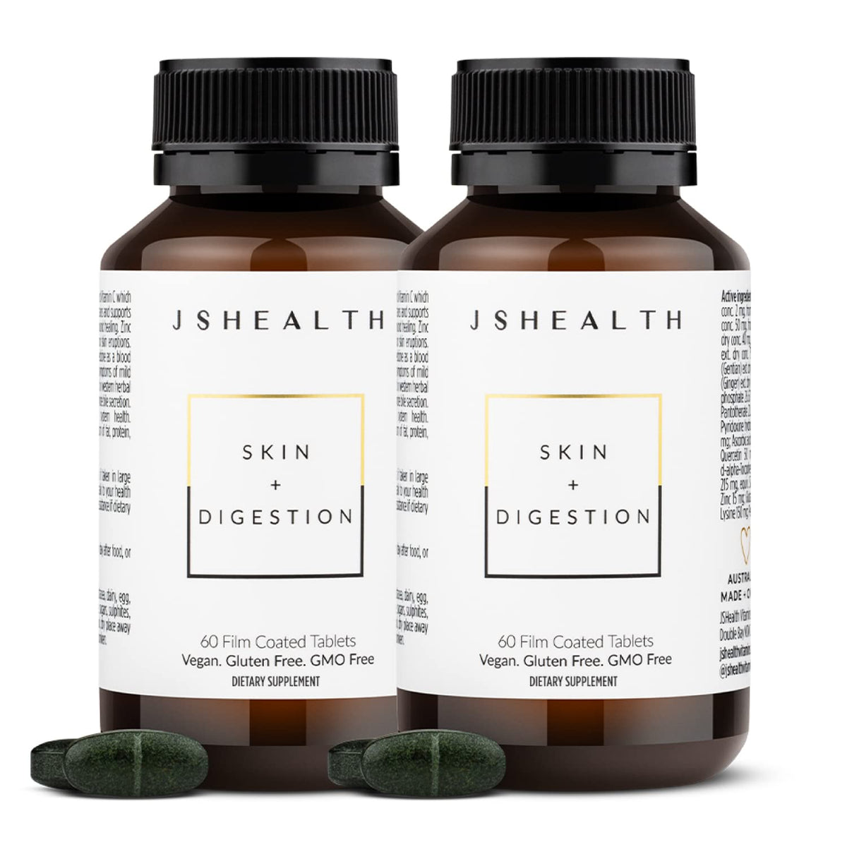 JSHealth Skin and Digestion Formula bottle with 120 capsules