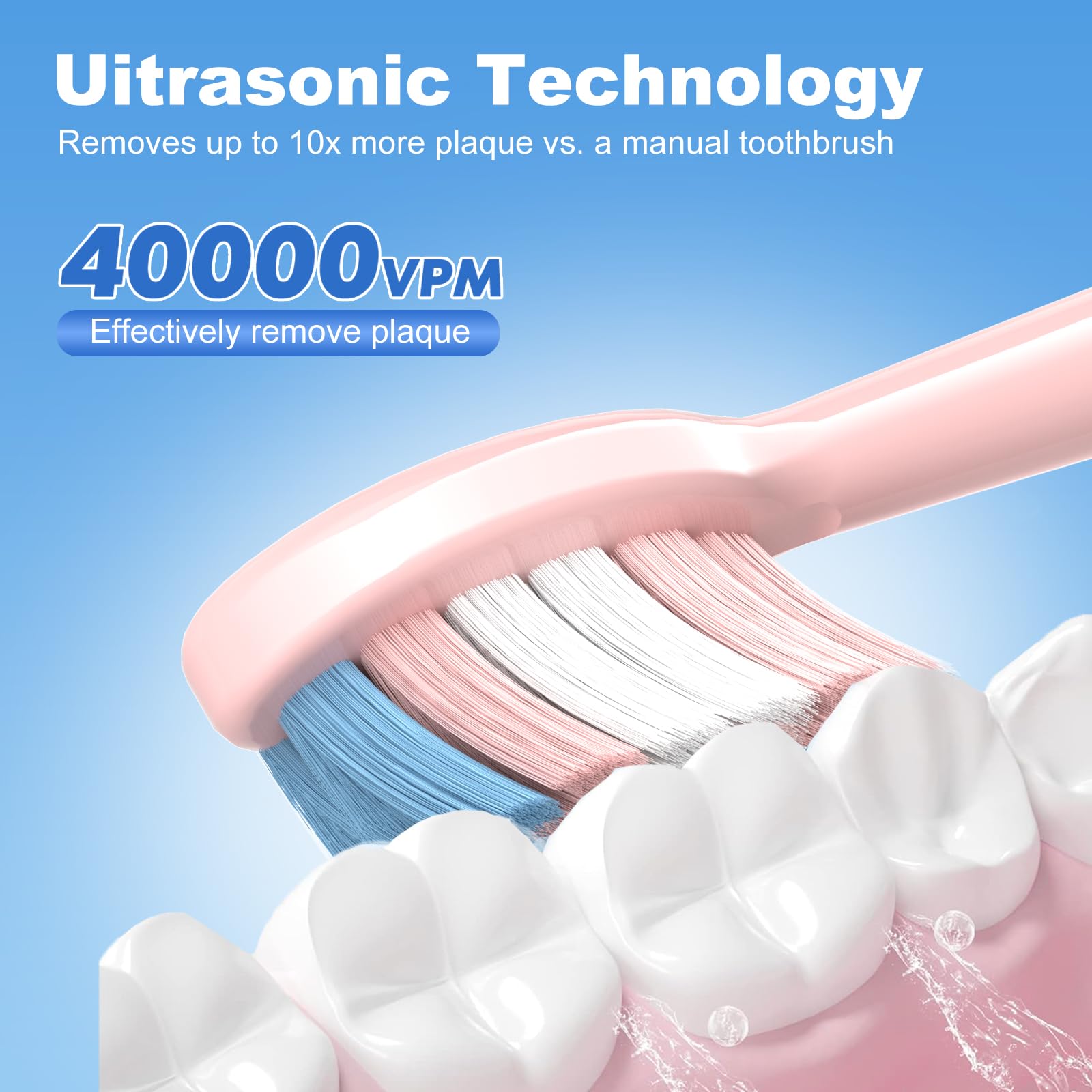 Six replaceable brush heads for JTF toothbrush