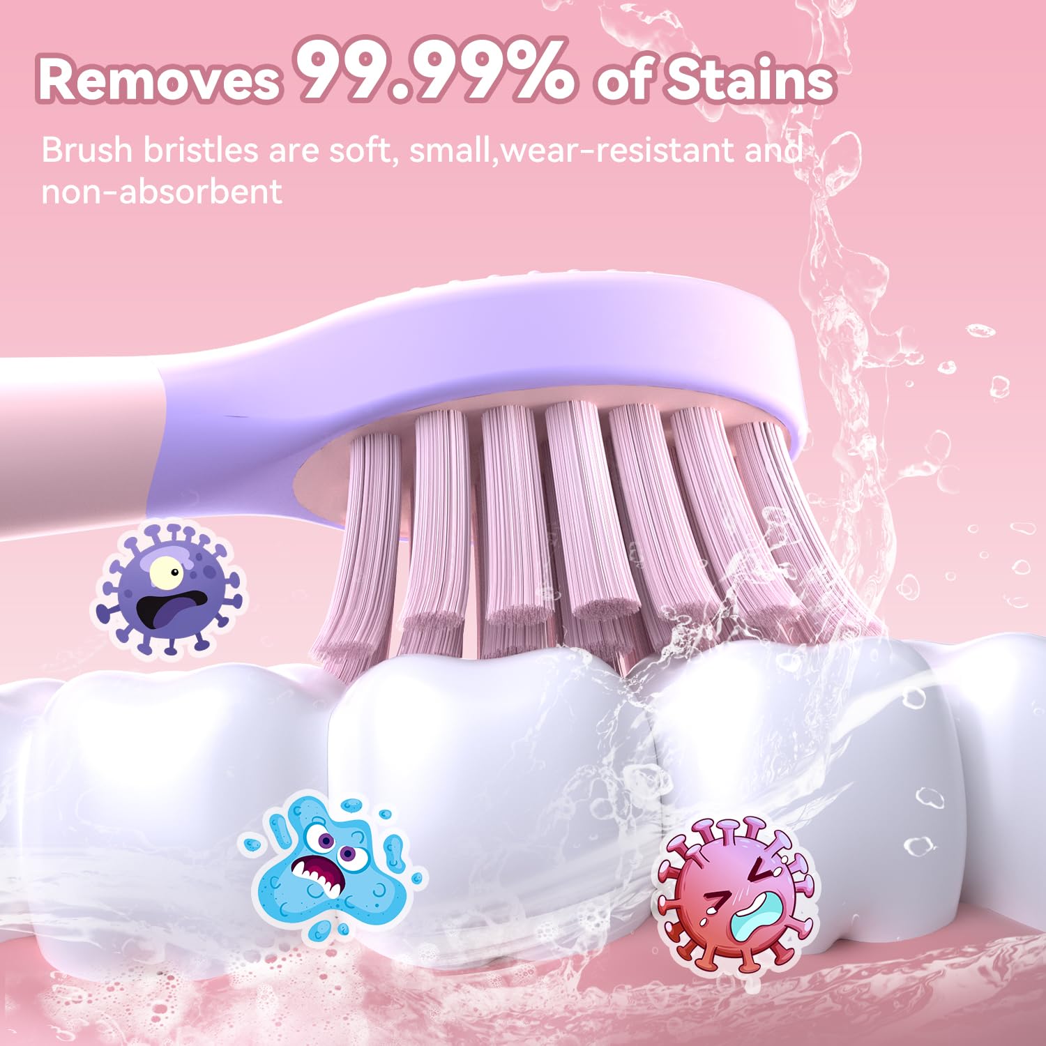 Four soft bristle brush heads for JTF toothbrush