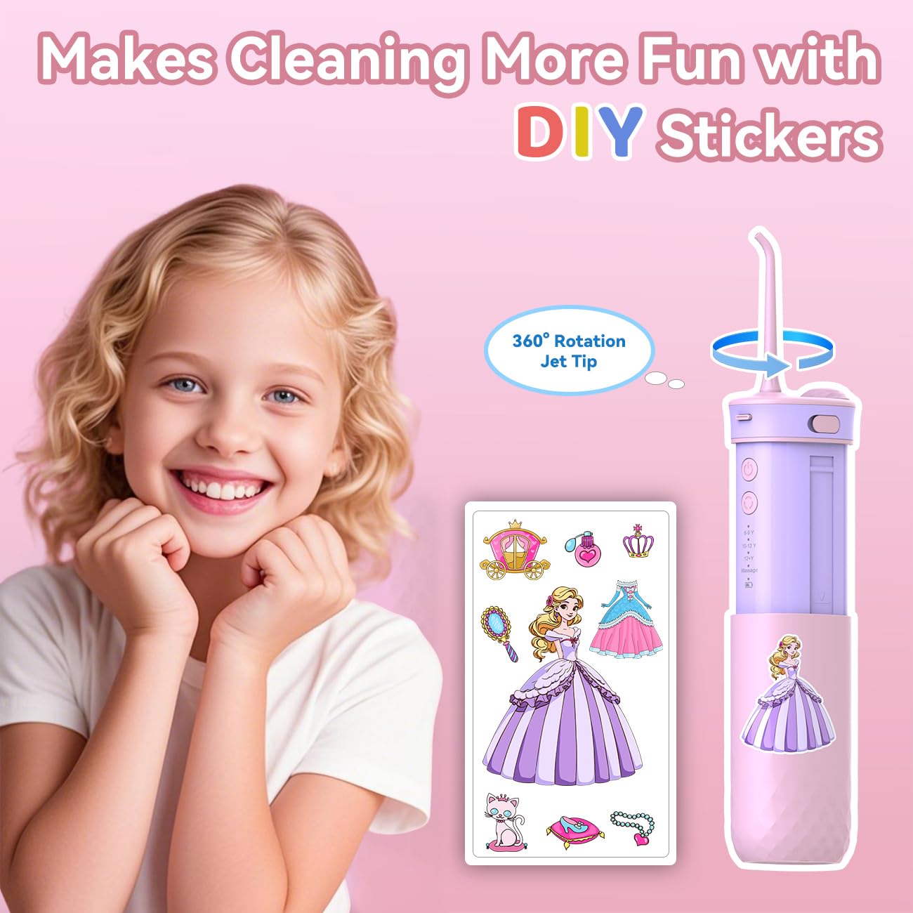 DIY sticker set for personalizing the flosser