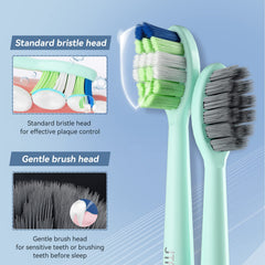 Compact green travel case for JTF toothbrush