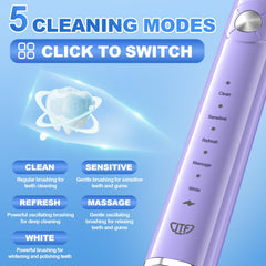 Six replacement brush heads for JTF toothbrush