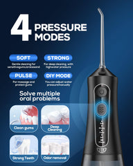 Back view of JTF Water Dental Flosser in black