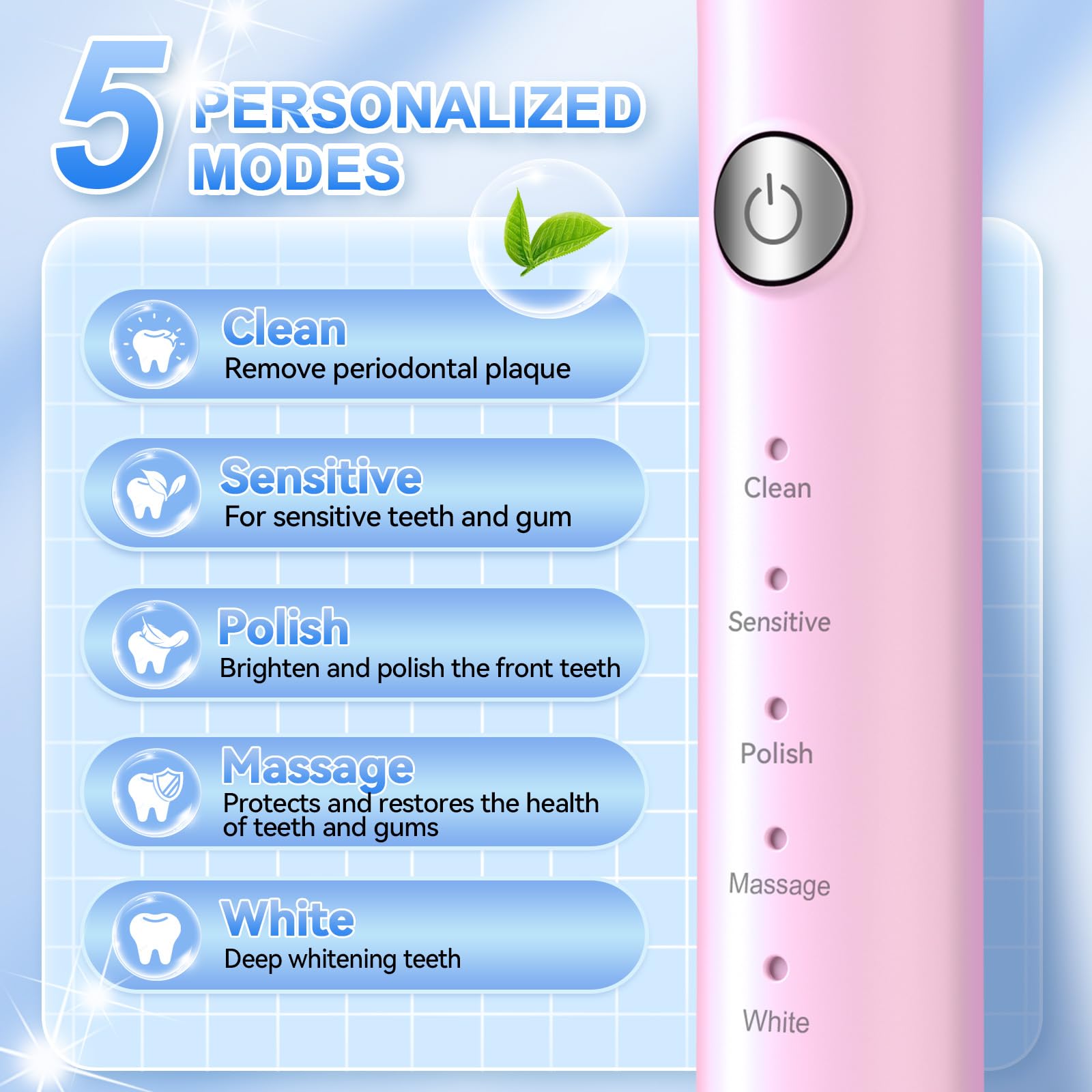 Six replacement brush heads for JTF toothbrush