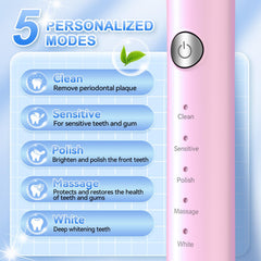 Six replacement brush heads for JTF toothbrush