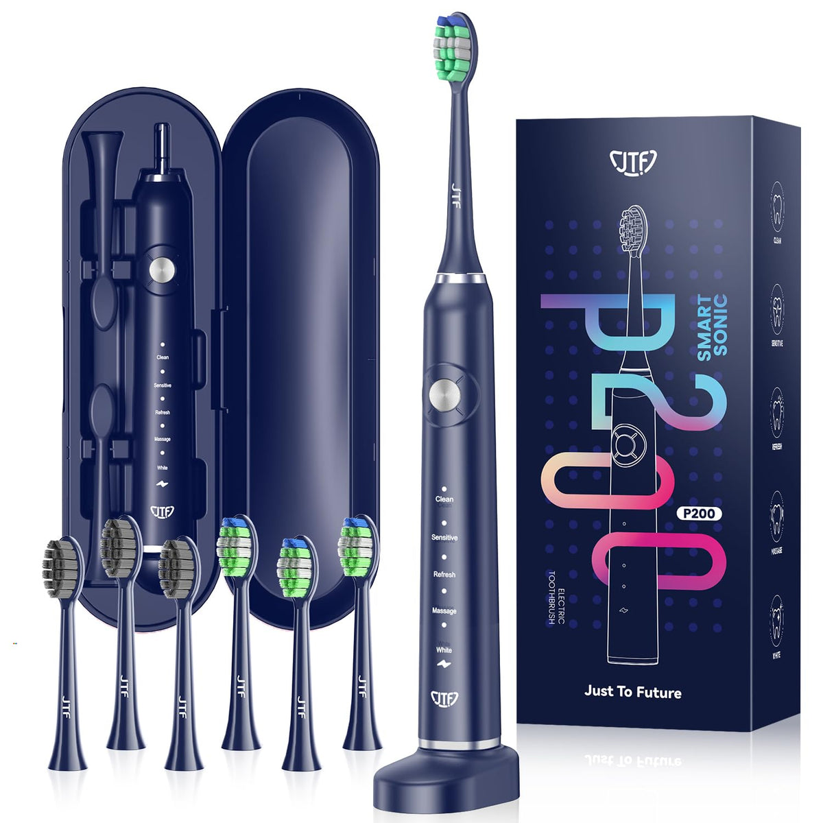 JTF Sonic Electric Toothbrush Navy Blue handle
