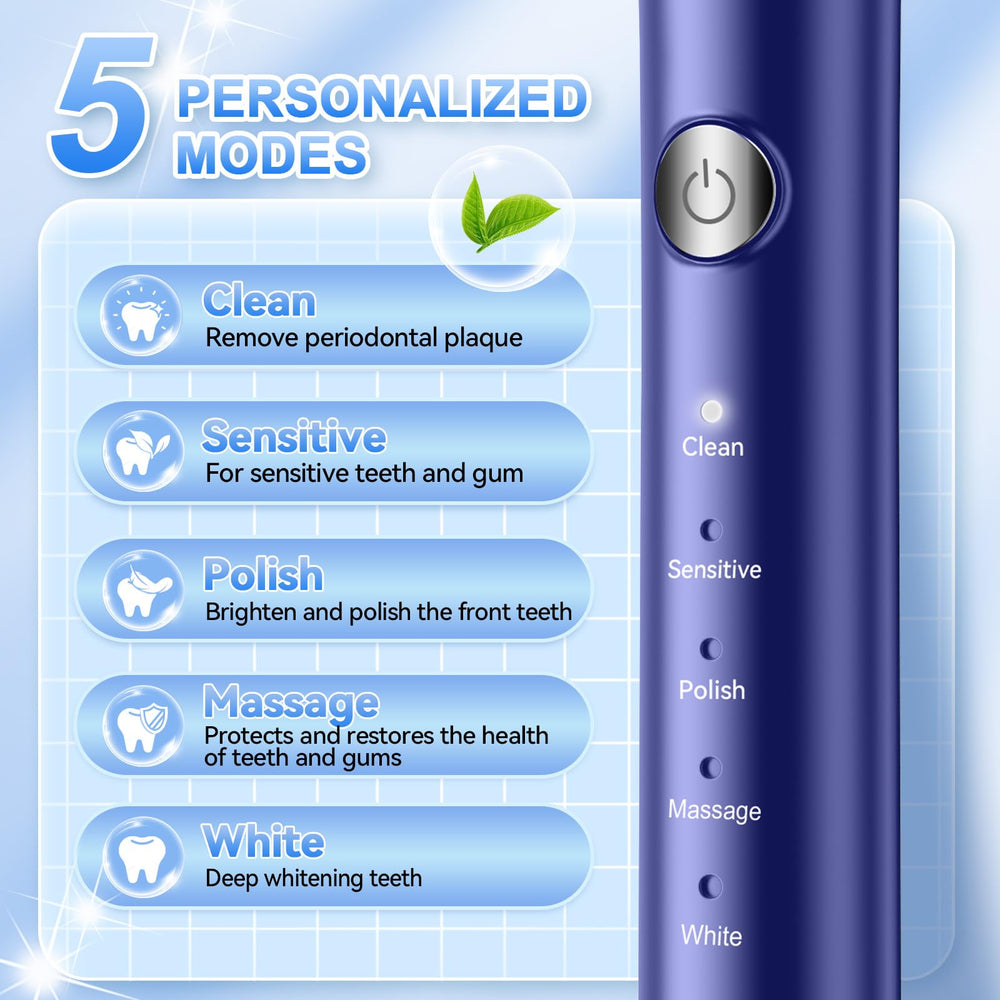 Six replacement brush heads for JTF toothbrush