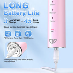 Stainless steel tongue scraper included with JTF toothbrush