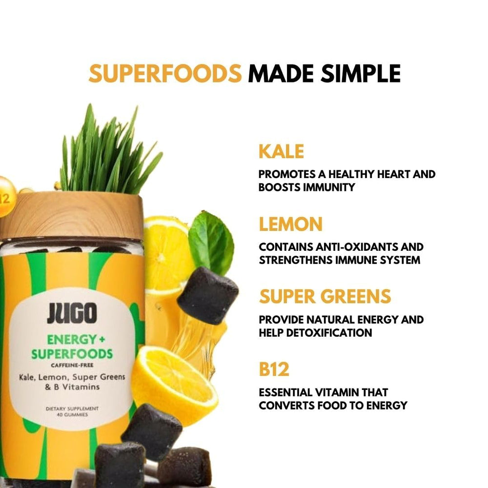 JUGO Energy gummies vegetarian-jar illustrating clean plant-based nutrition