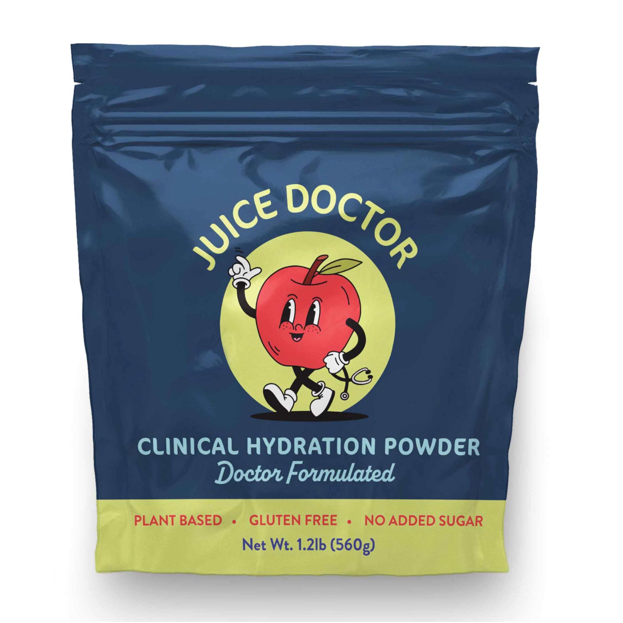 Juice Doctor hydration glass with apple flavor hints and a refreshing sip