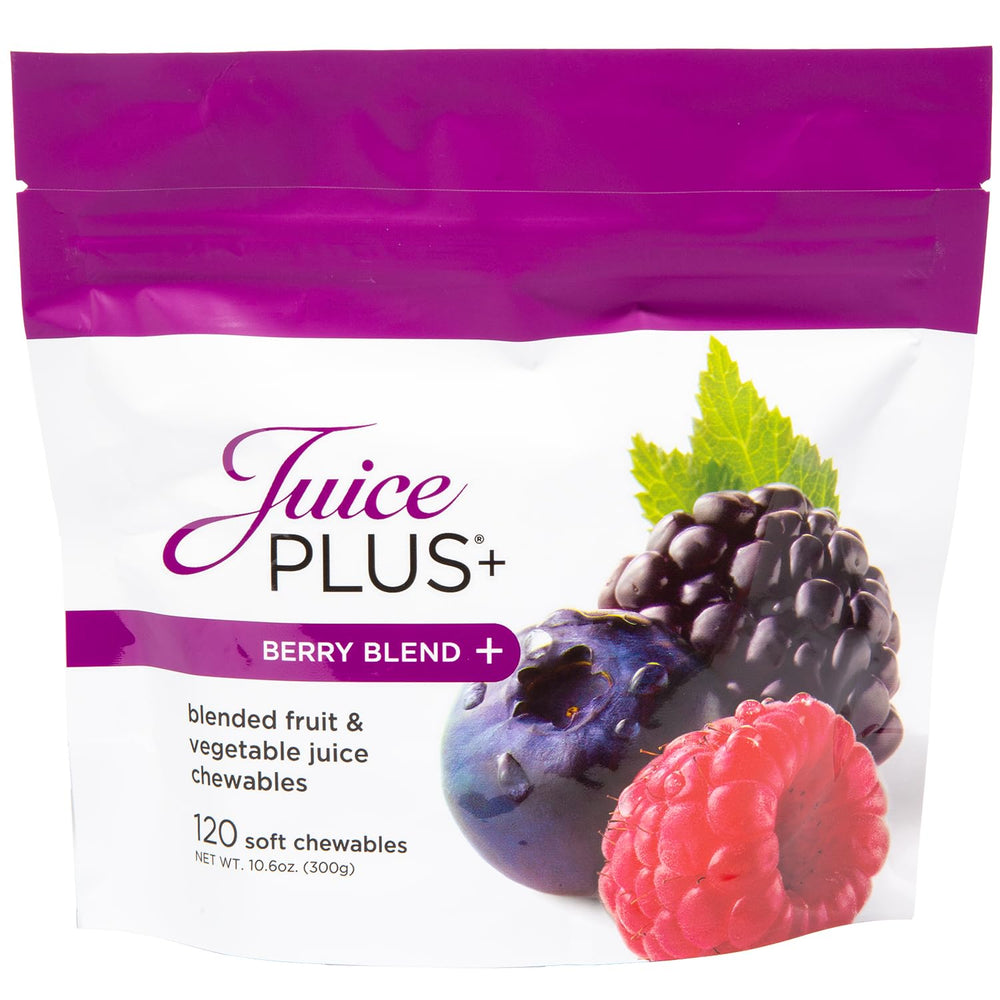 Bottle of Juice Plus+ Berry Blend Soft Chews (30-count)