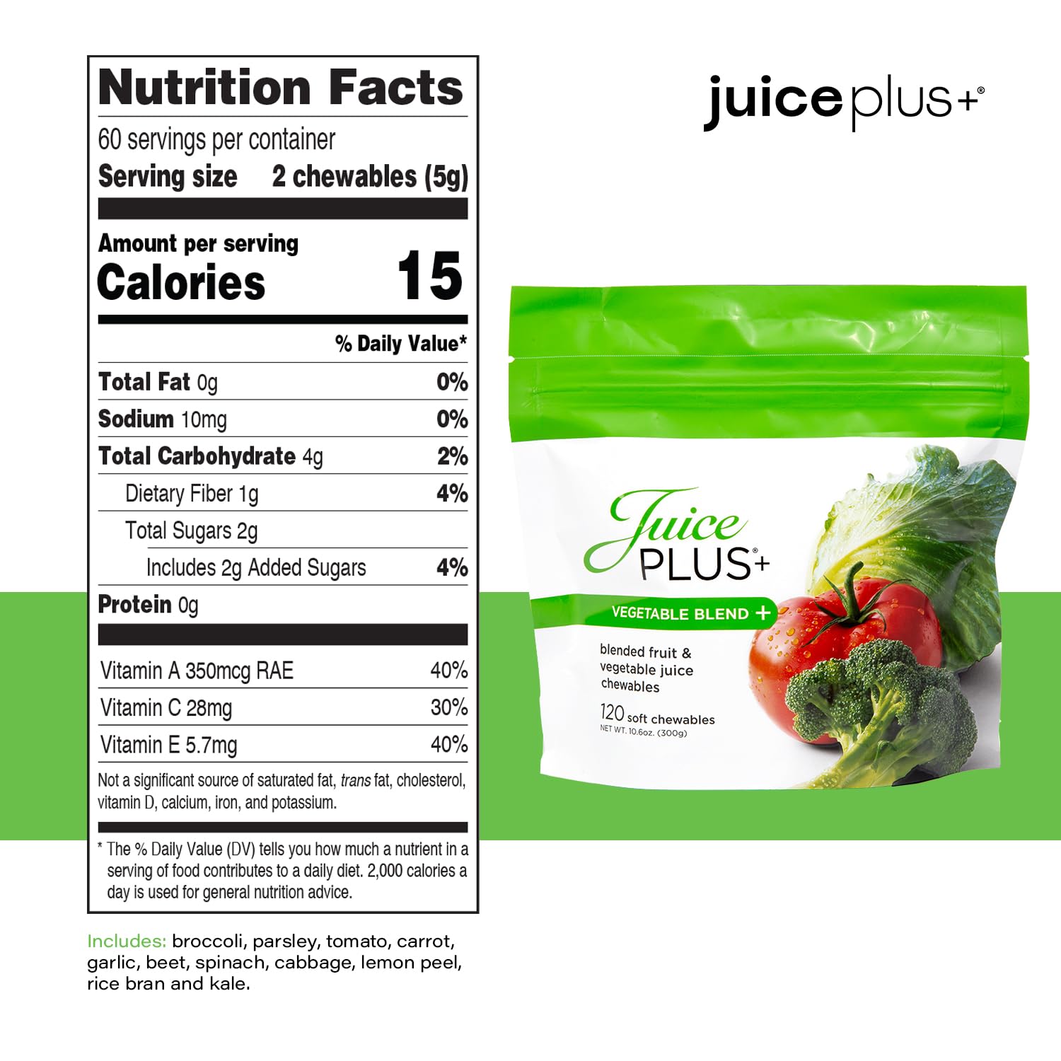Assorted flavors of JuicePlus+ Fruit & Vegetable Blend Soft Chews