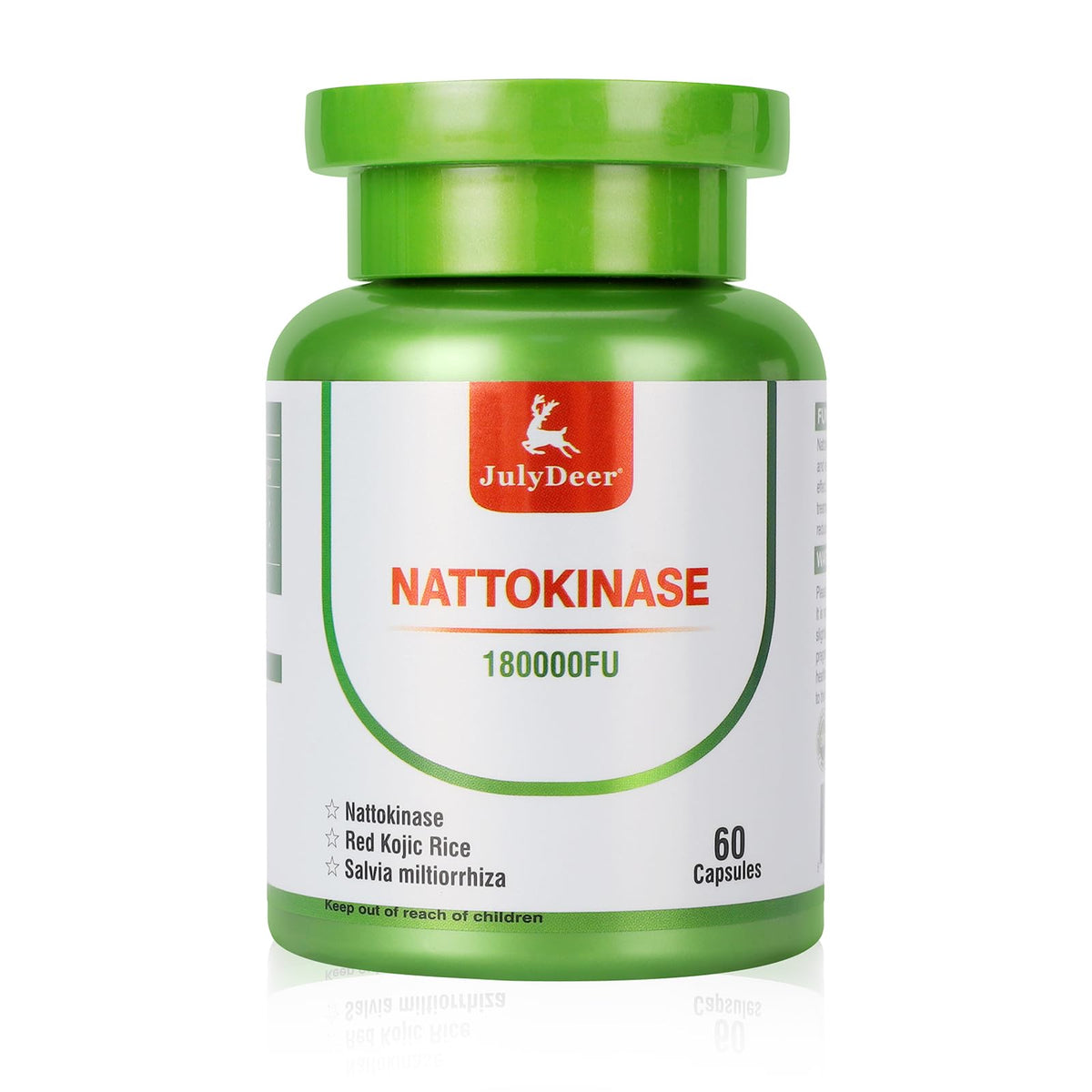JulyDeer Nattokinase 6000 FU per serving label