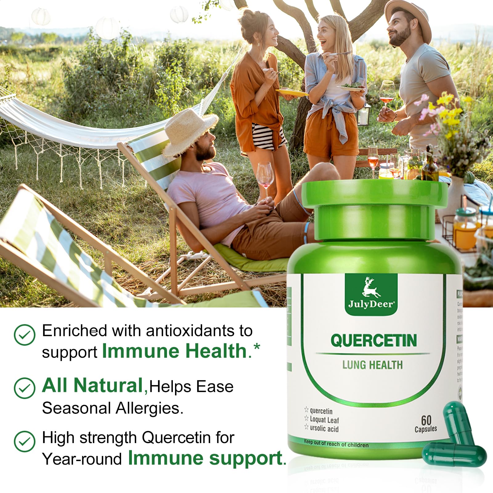 Infographic highlighting immune support and antioxidants