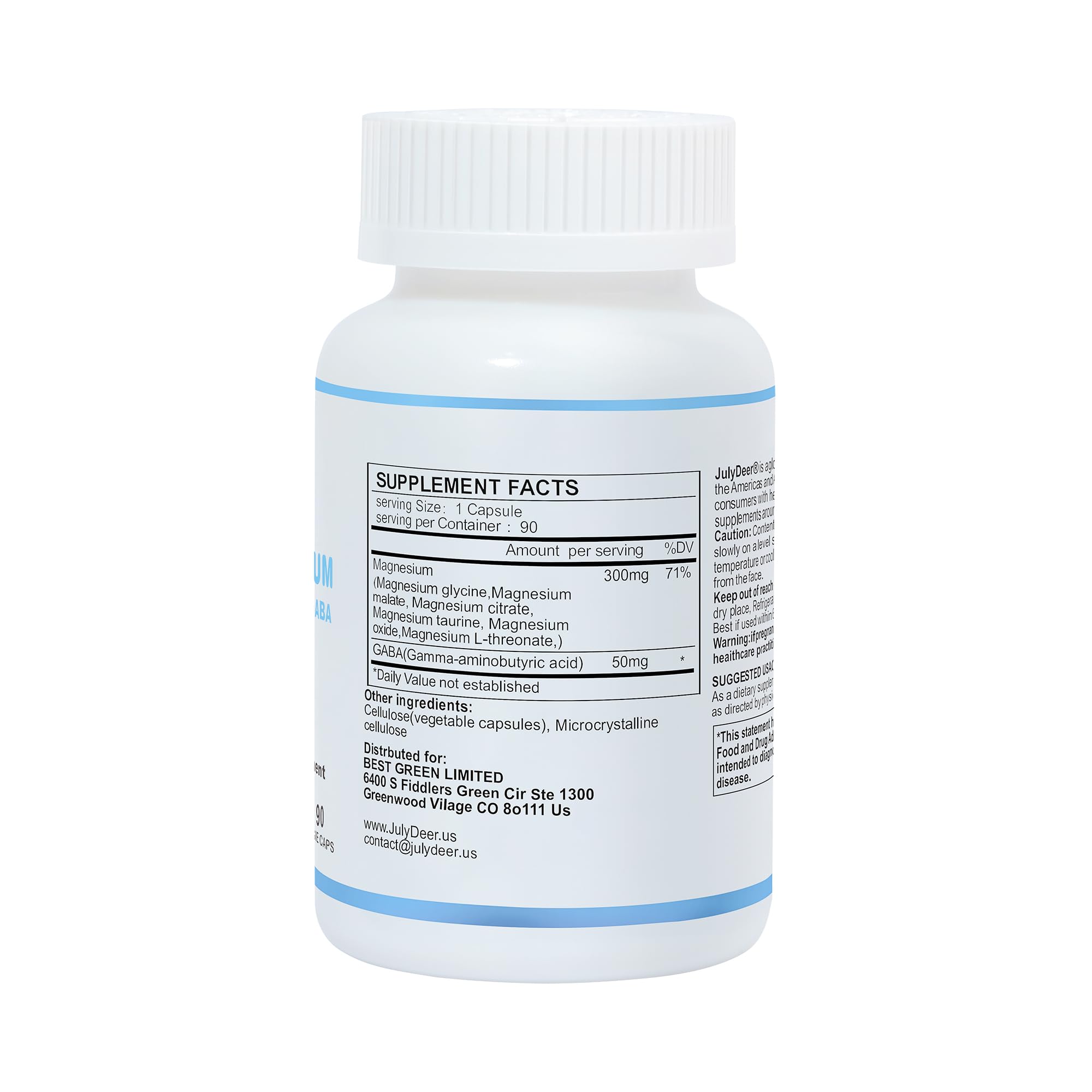 Close-up of JulyDeer product bottle with label details