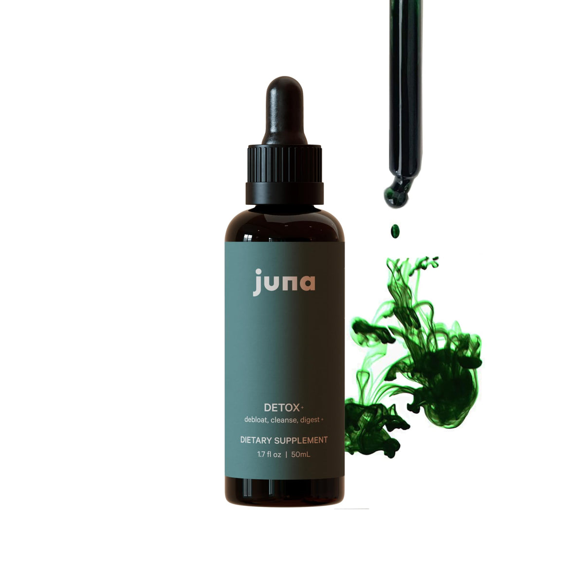 Front view of Juna Chlorophyll Liquid Drops bottle