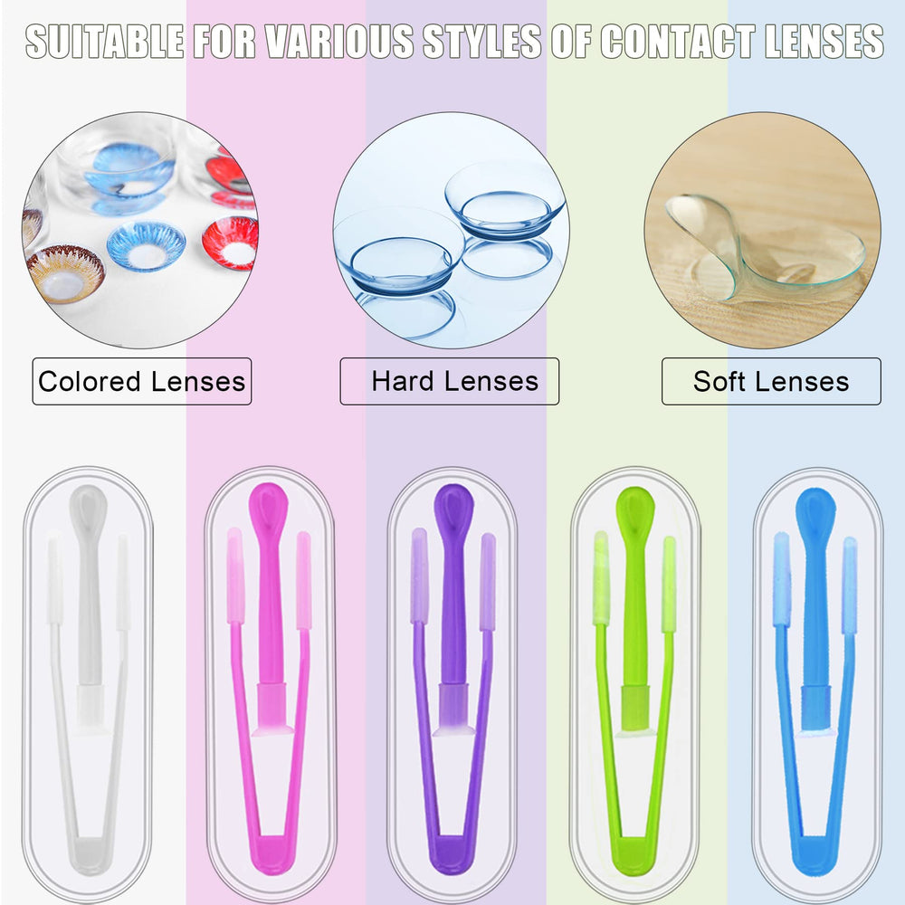 Purple color contact lens remover tool with case