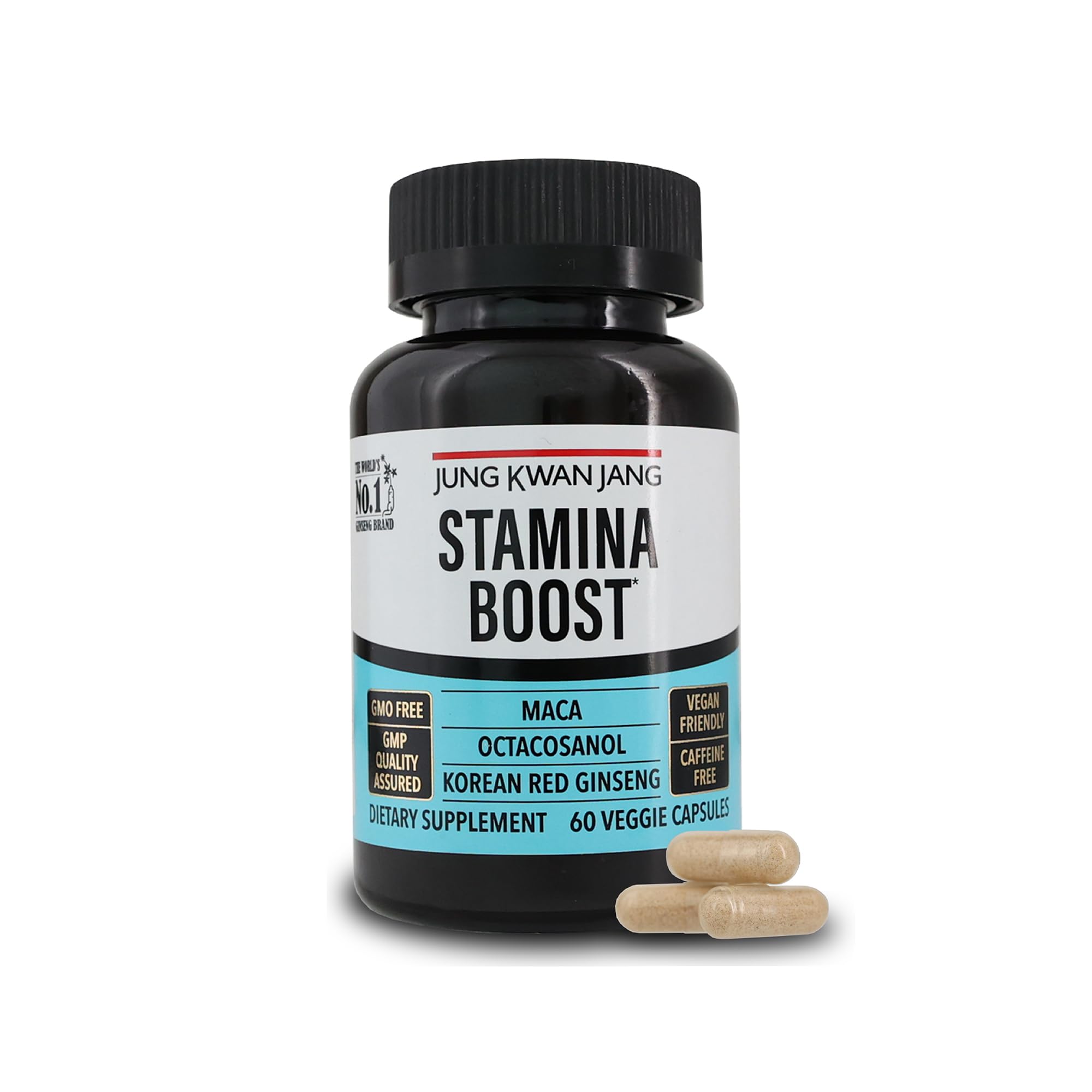 JungKwanJang men's stamina boost capsule bottle with Korean red ginseng