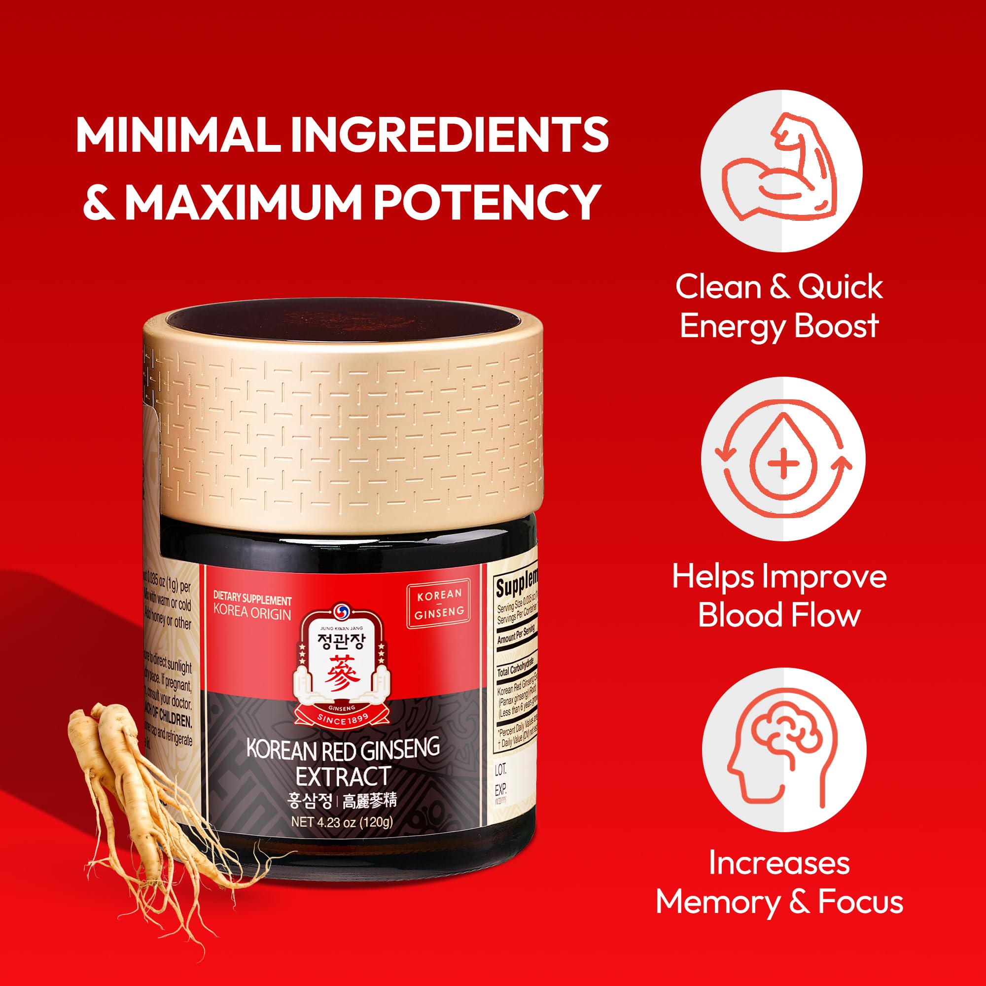 Icons indicating caffeine-free and gluten-free product features