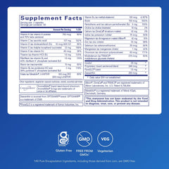 Close-up of the product label showing vitamins and ingredients.