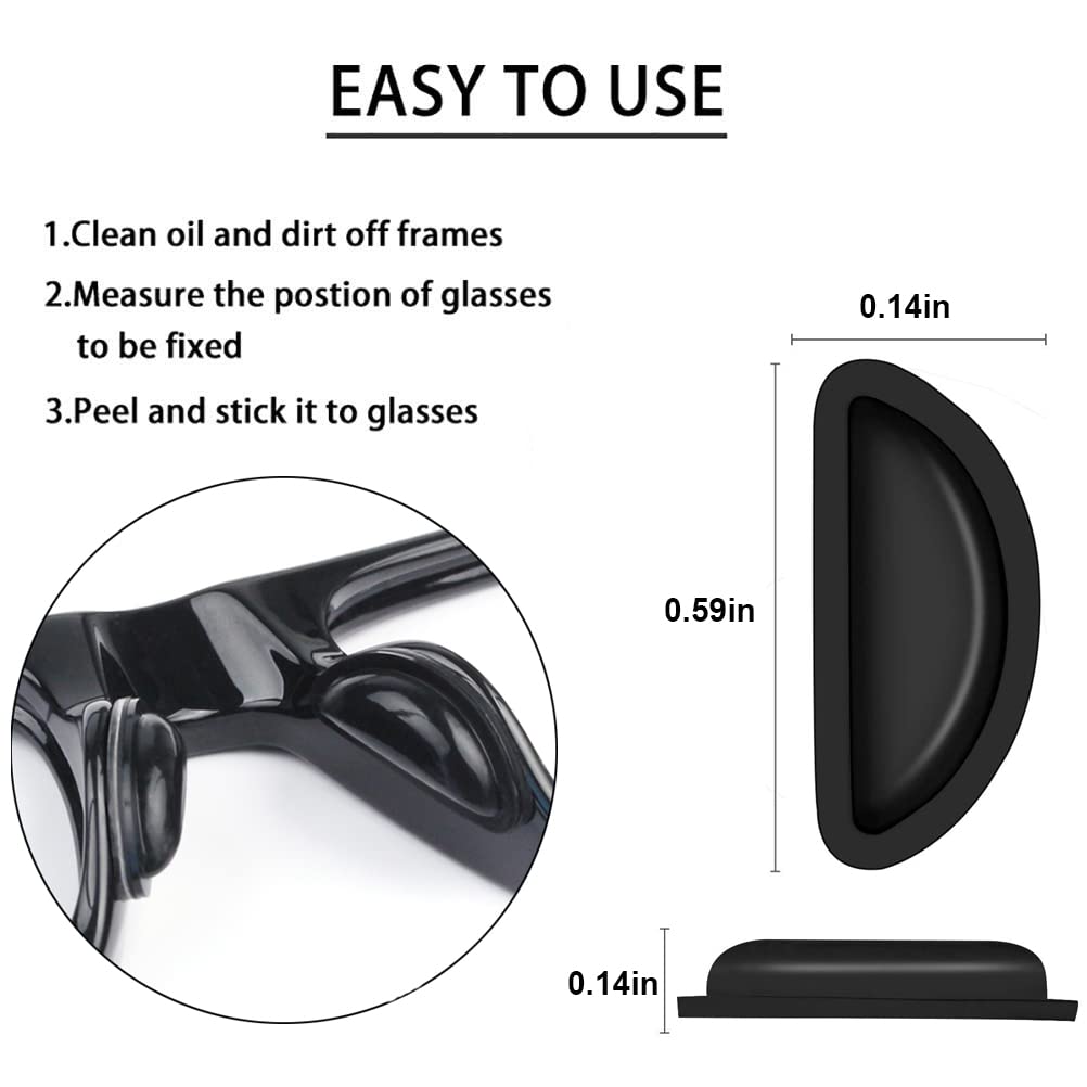 Nose pads attached to eyeglasses to prevent slipping
