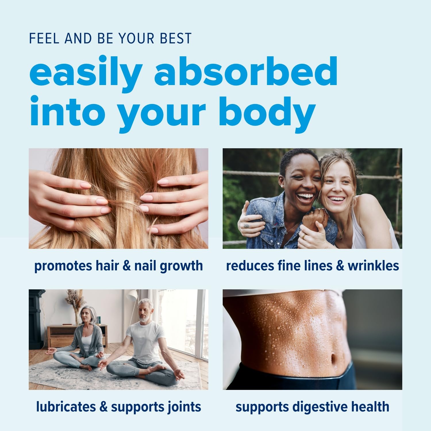 Vitamin C, Hyaluronic Acid and Calcium supplement icons