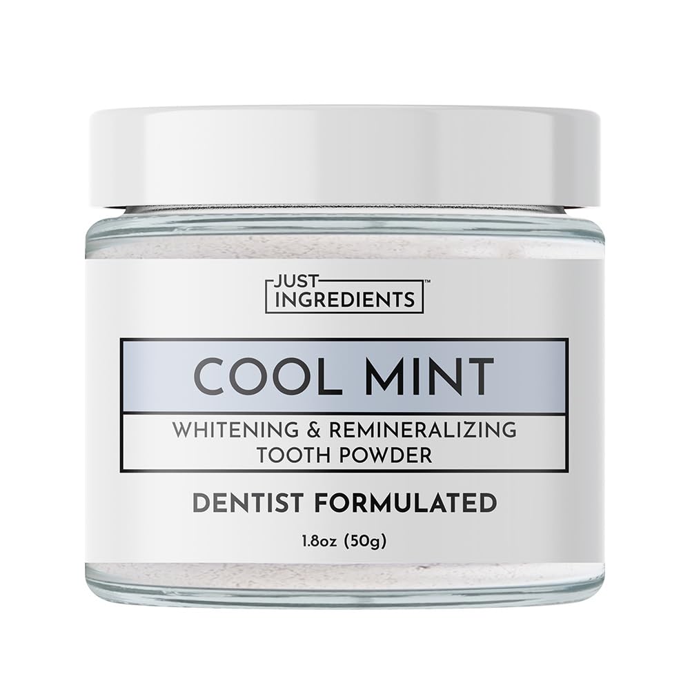 Just Ingredients Remineralizing Tooth Powder canister with label