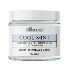 Just Ingredients Remineralizing Tooth Powder canister with label
