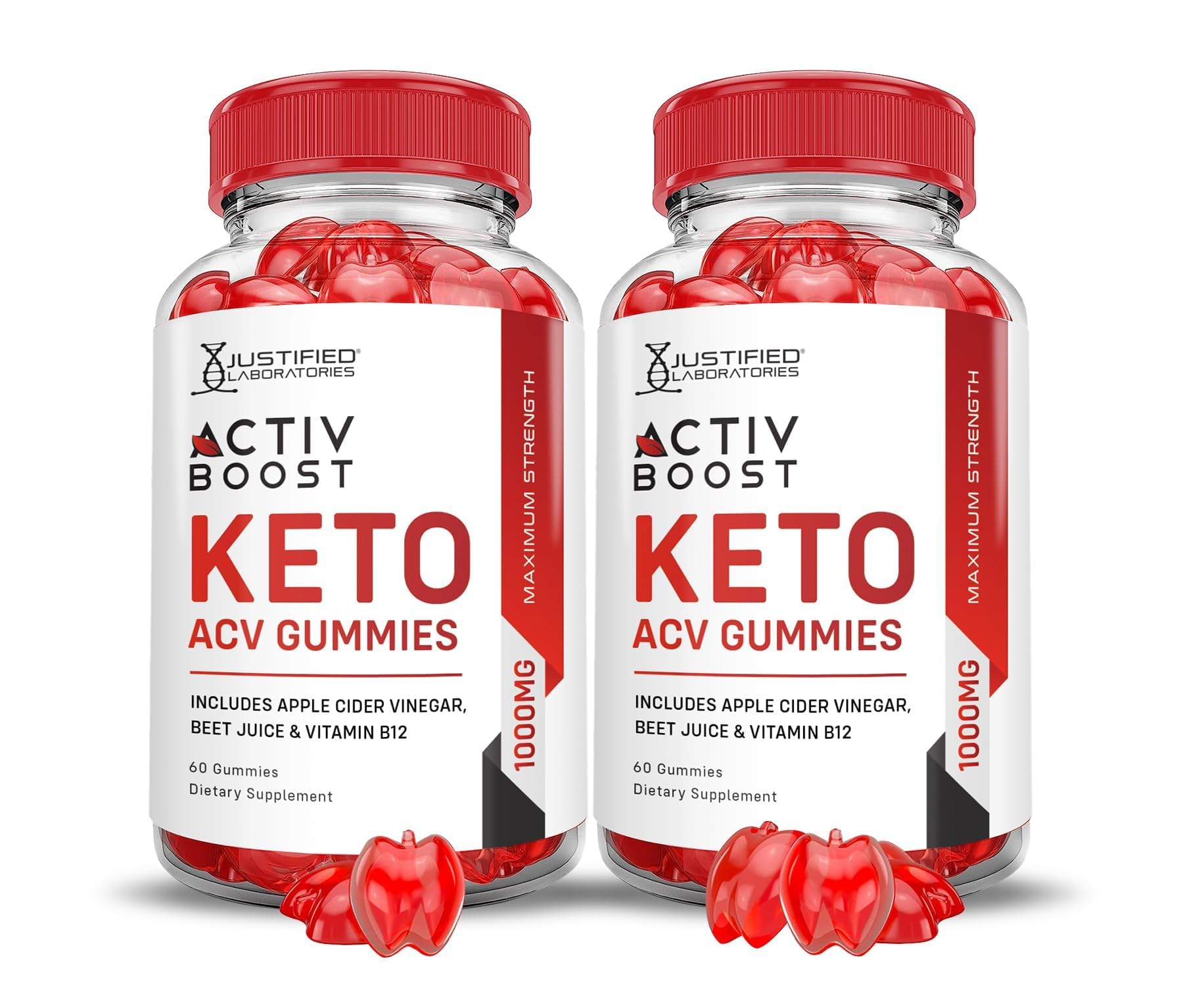 Justified Laboratories Activboost Keto ACV Gummies bottle front for convenient daily routine