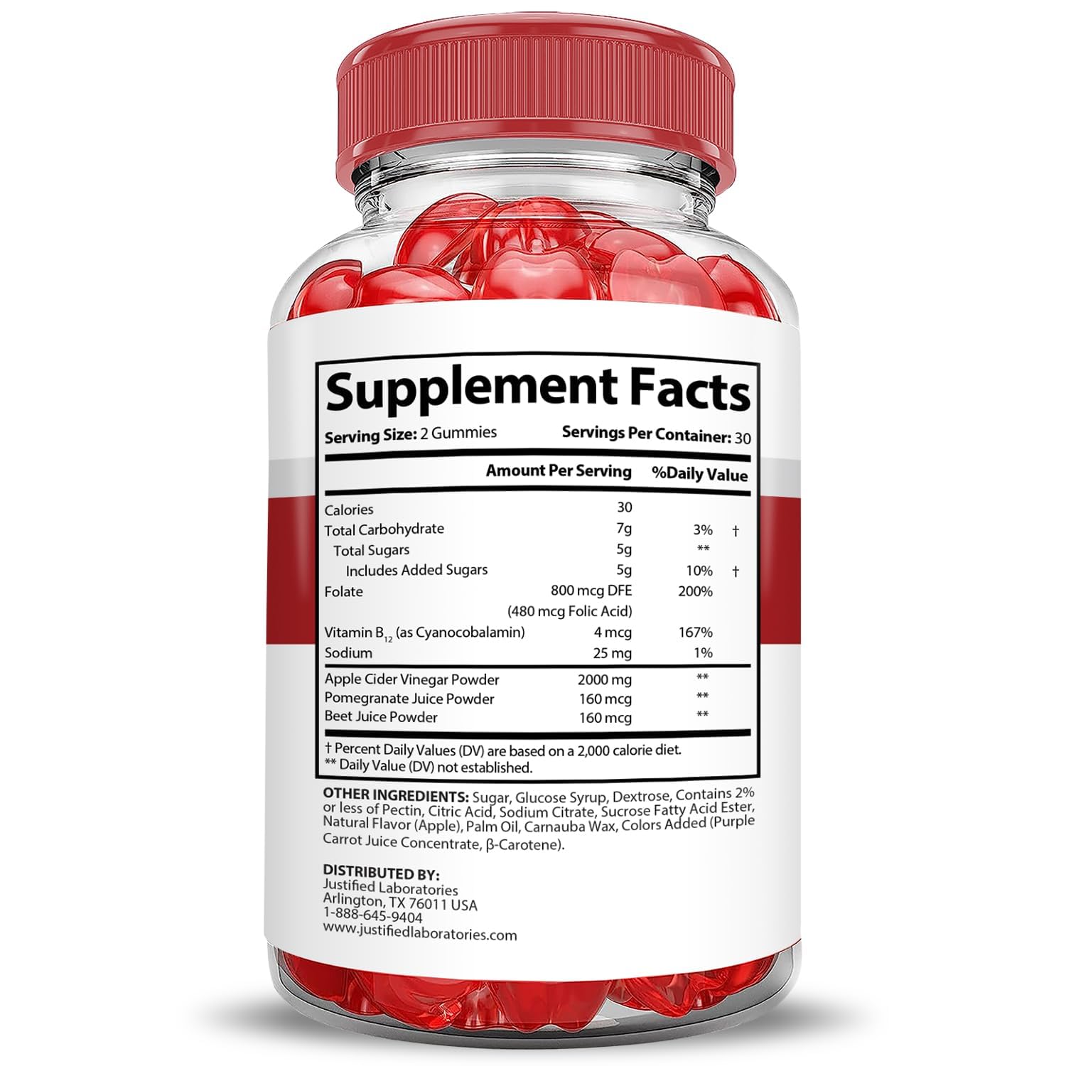 Justified Laboratories Boostline Keto ACV Gummies serving chew shows easy on-the-go use.