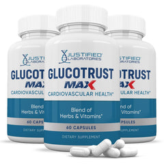 Justified Laboratories Glucotrust 3-Pack bottle front view