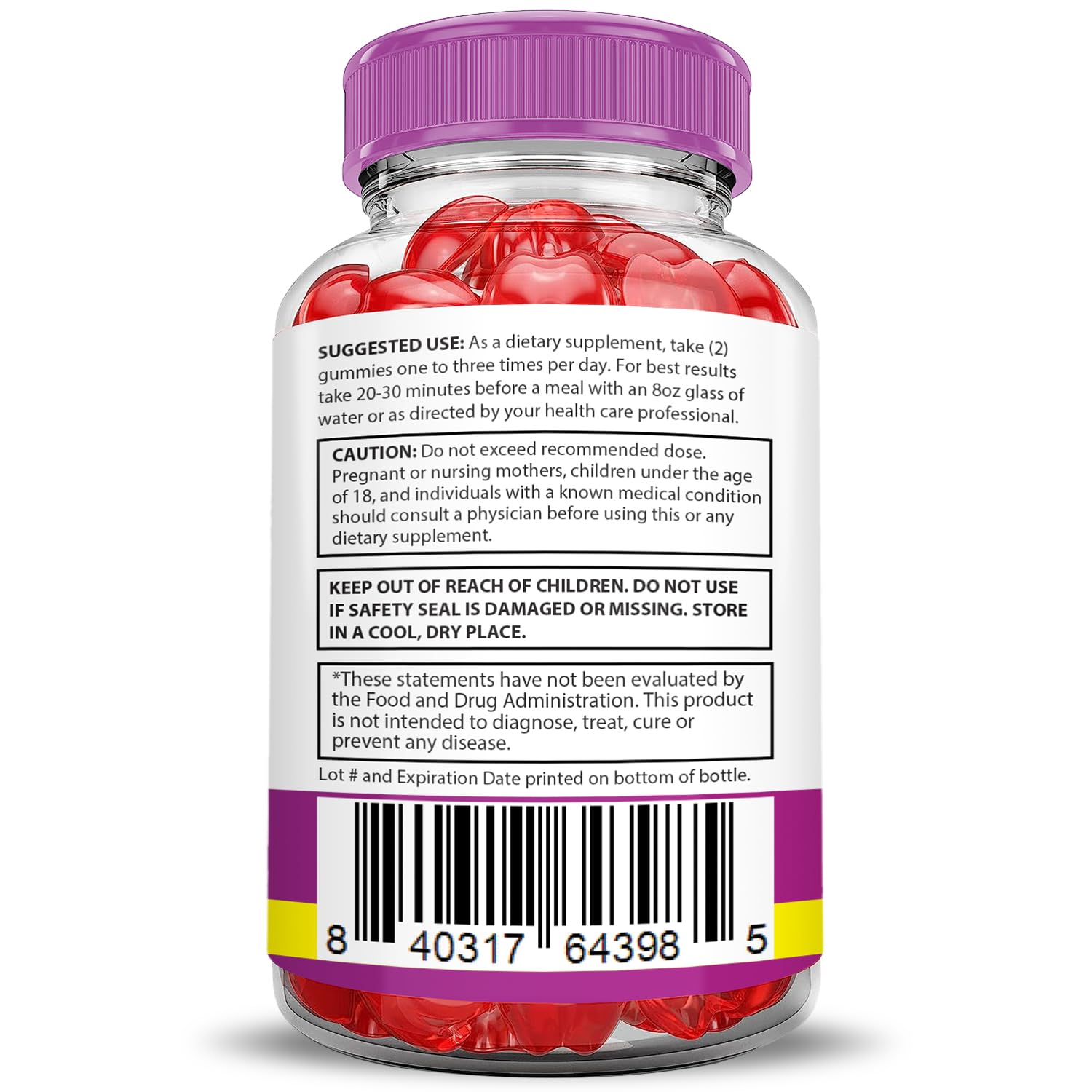 Justified Laboratories gummies beside apple and pomegranate showing natural flavors