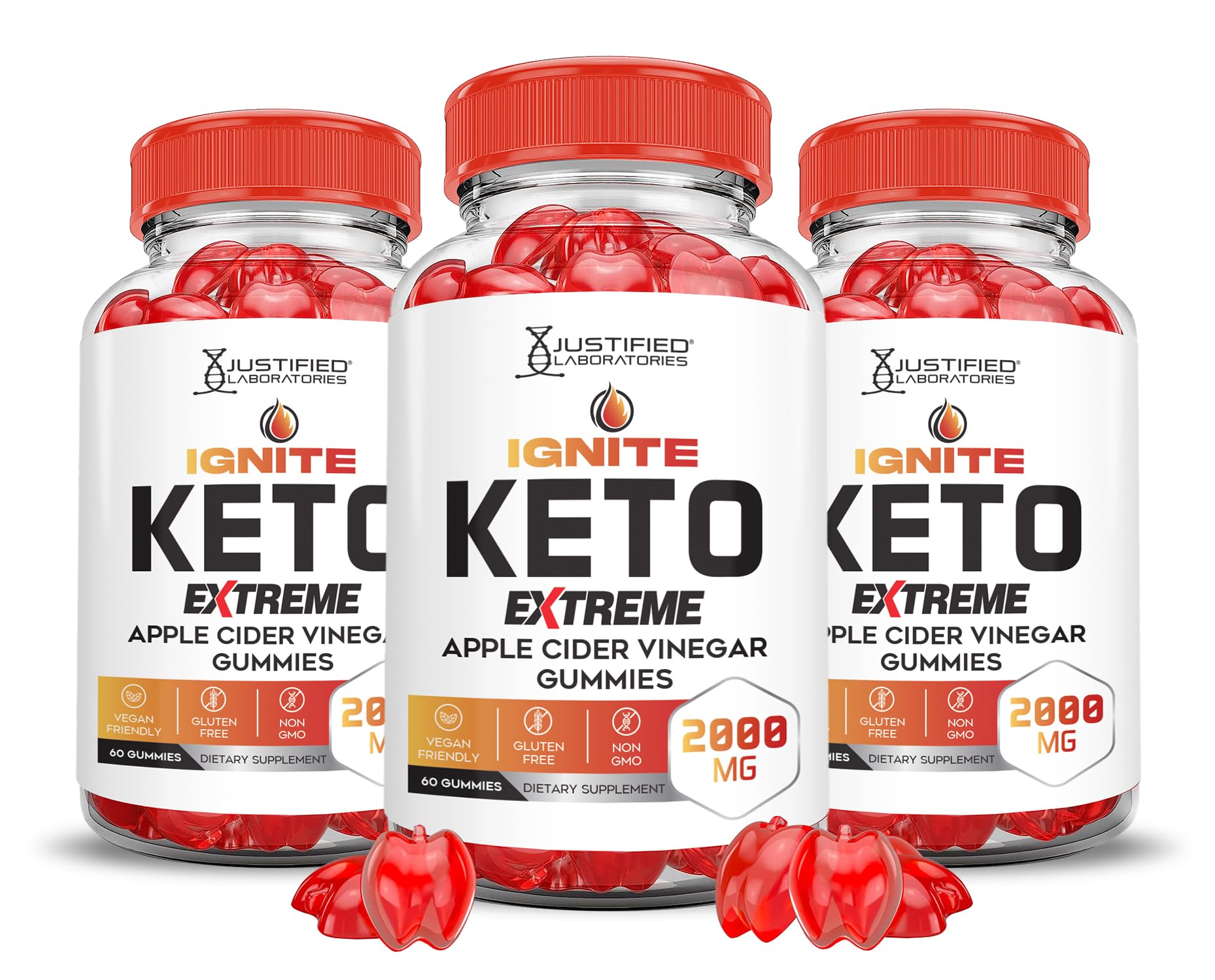 Justified Laboratories front packaging showing 3-pack and product benefits