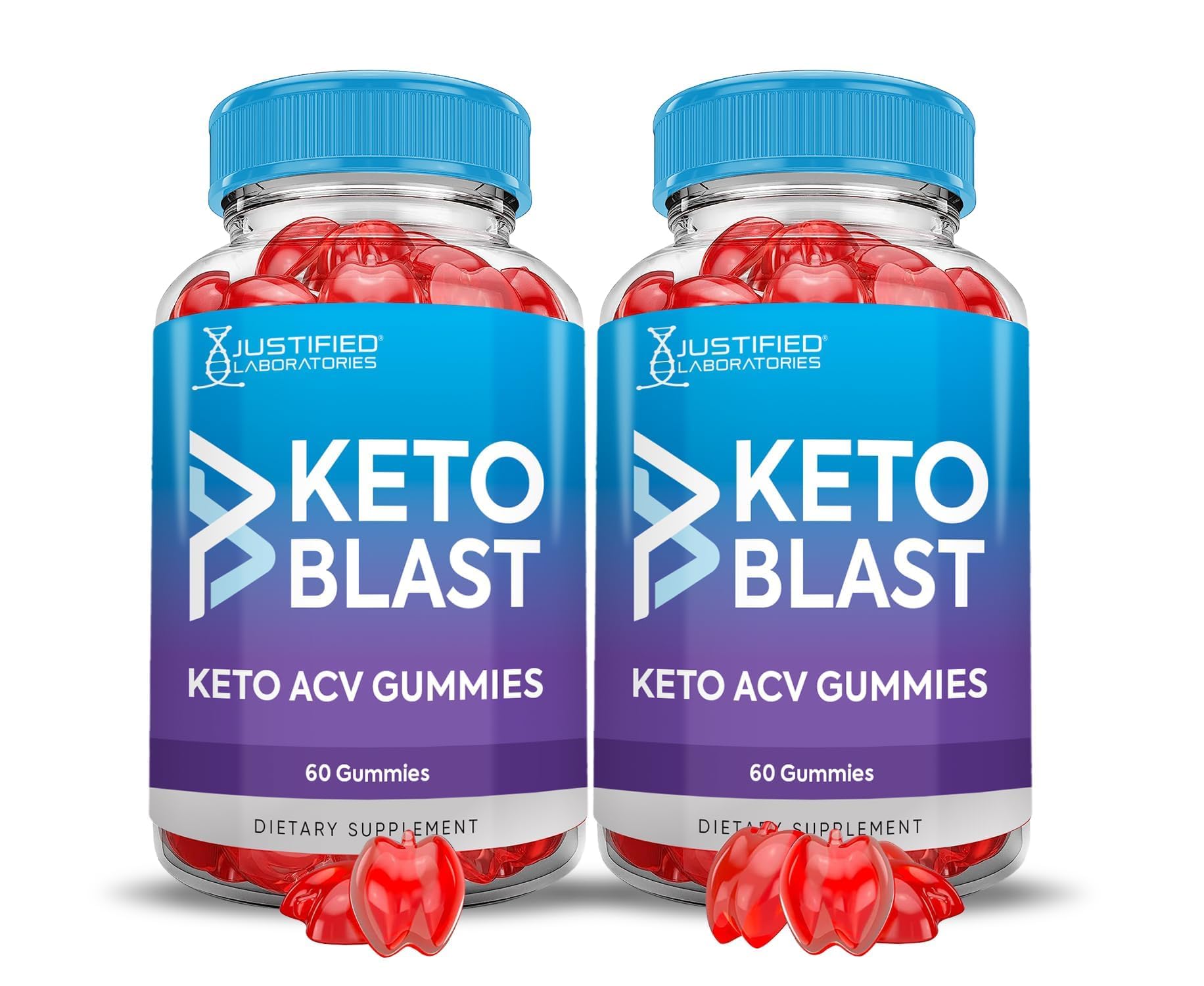 Justified Laboratories Keto Blast ACV Gummies bottle front for easy daily use.