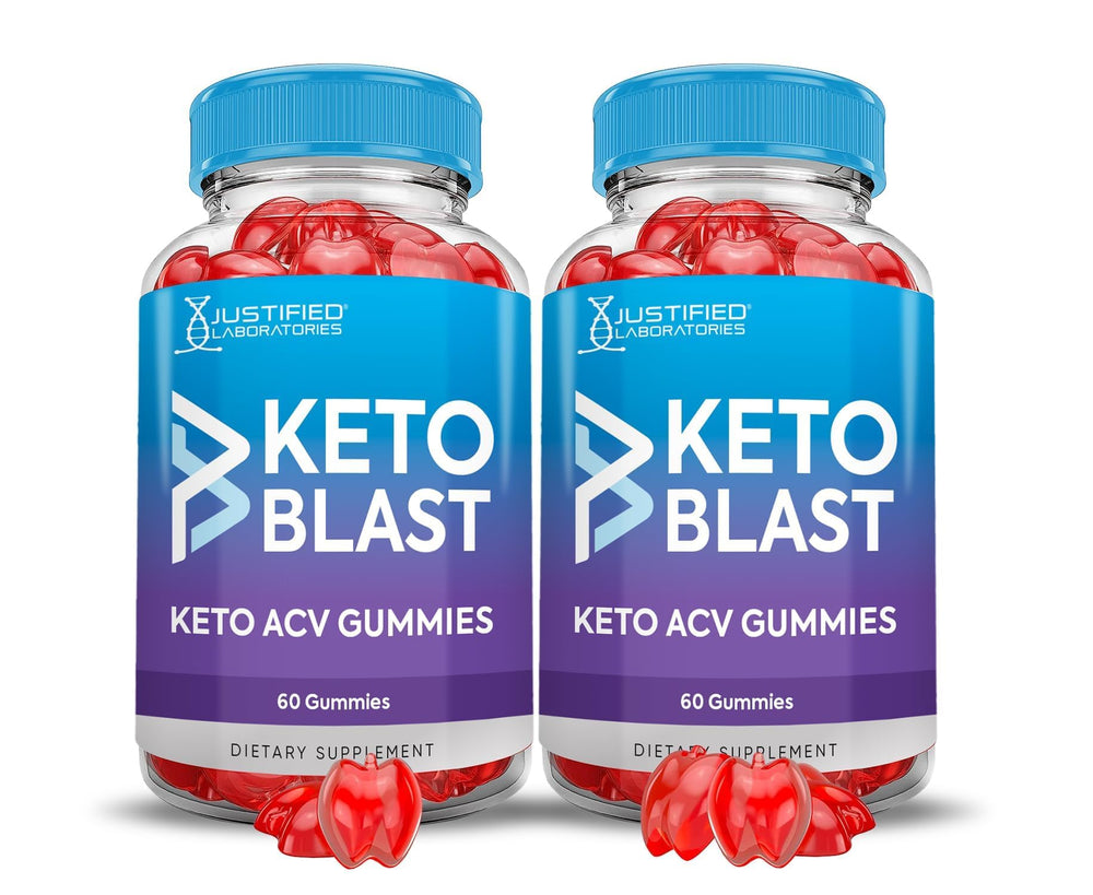 Justified Laboratories Keto Blast ACV Gummies bottle front for easy daily use.