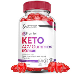 Justified Laboratories Premier Keto ACV Gummies bottle for convenient daily wellness.