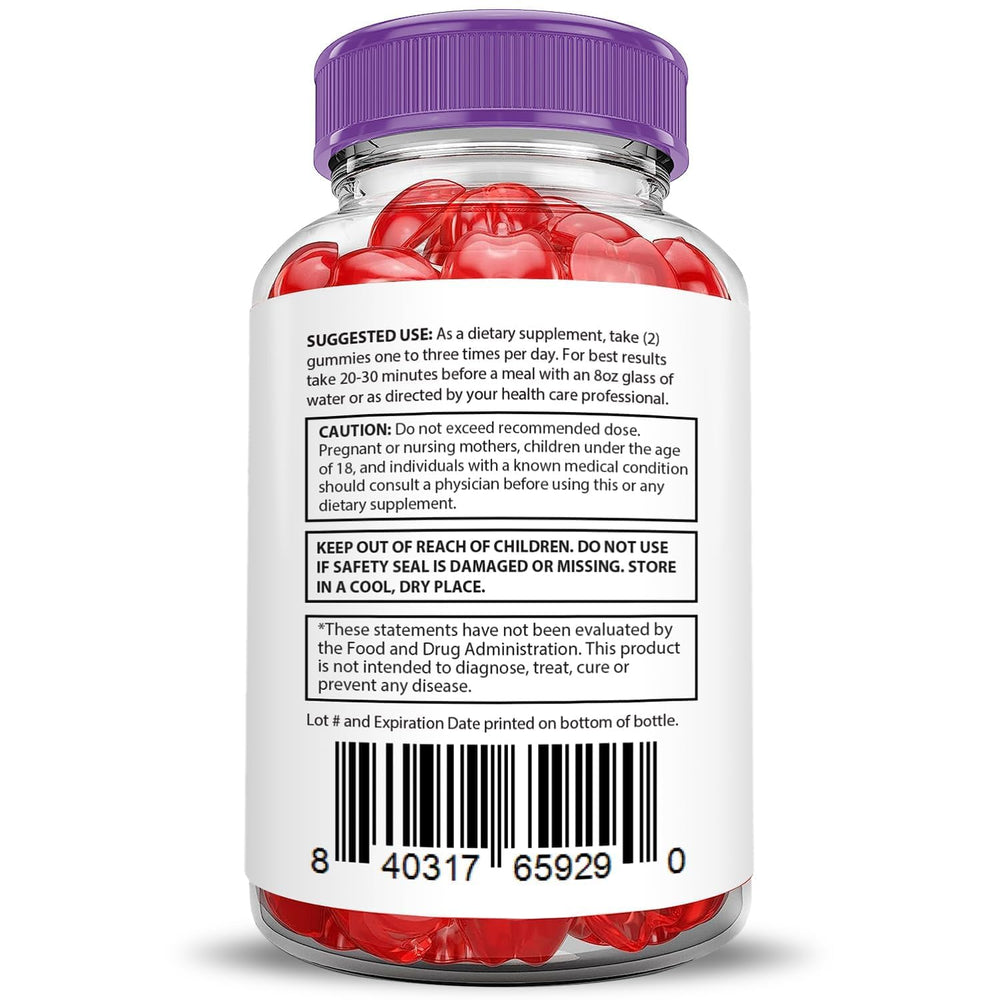 Justified Laboratories Pure Slim Keto ACV Gummies serving idea with glass of water.