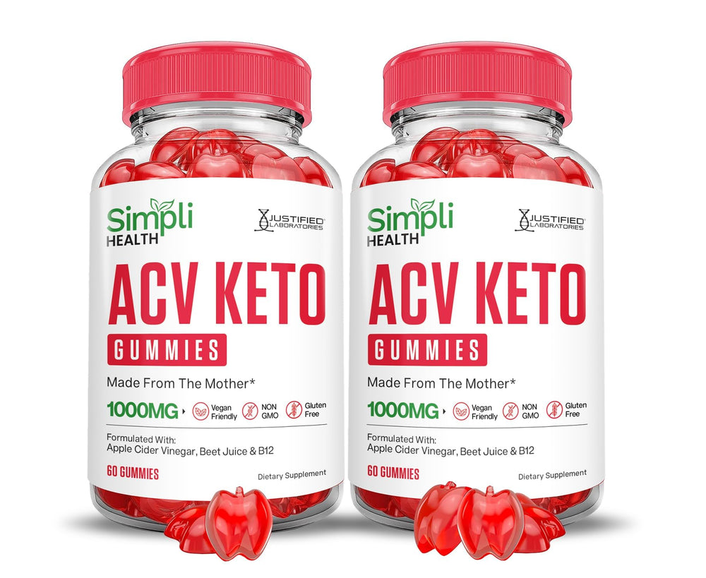 Justified Laboratories Simpli Health Keto ACV Gummies two-pack front view for convenient daily routine