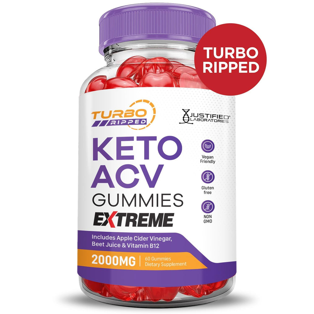 Justified Laboratories Turbo Ripped Keto ACV Gummies serving portion ready to chew